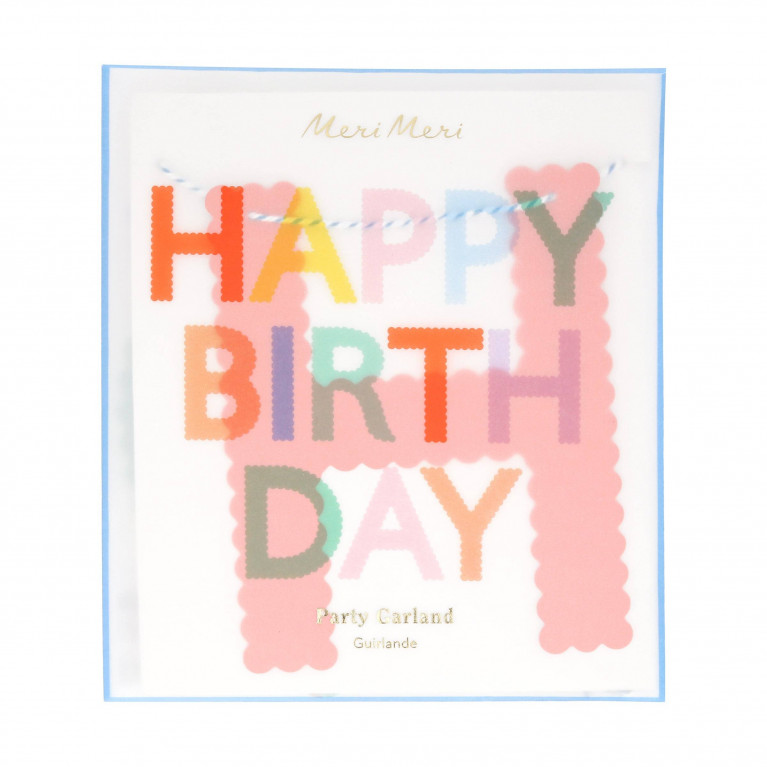 Гирлянда "Happy Birthday", яркие вымпелы, 1.8м