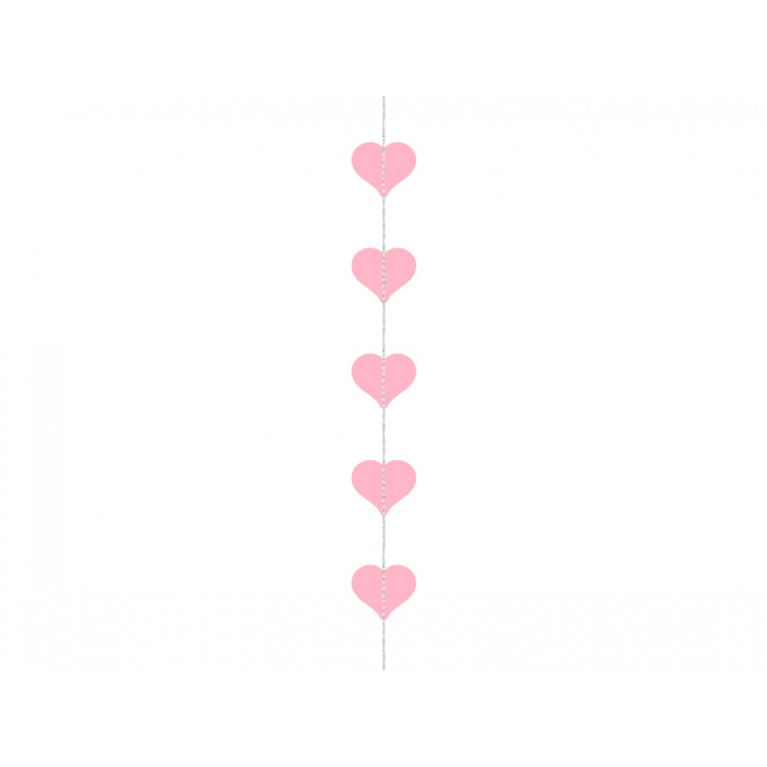 Гирлянда "Сердца" на нитке, розовая, 3 метра