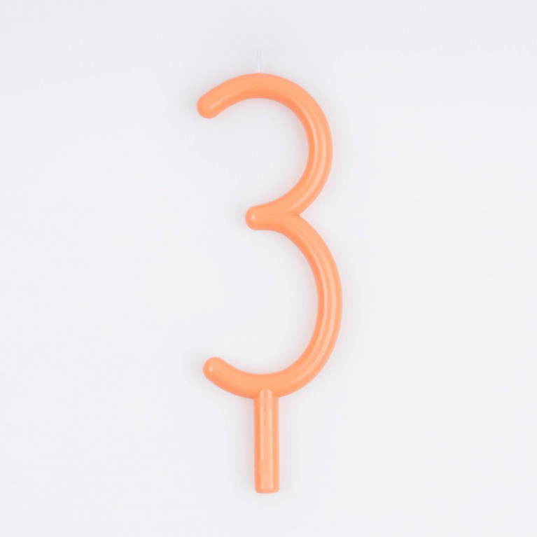 Свеча-цифра тонкая "3"