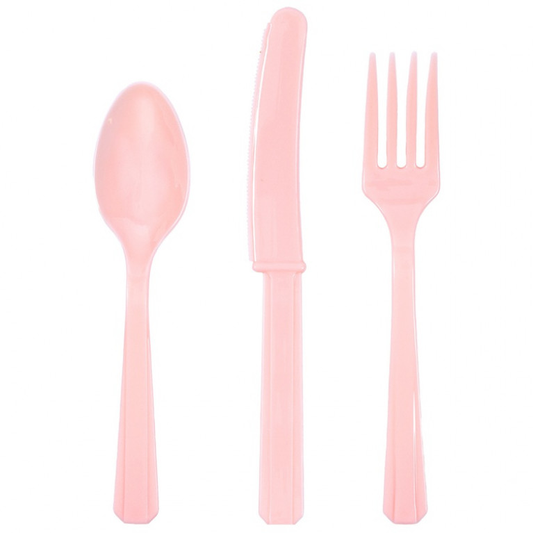 Столовые приборы розовые пастель, 8 персон