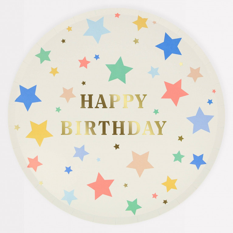 Тарелки "Happy Birthday", большие, 8 шт