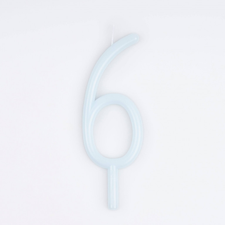 Свеча-цифра тонкая "6"