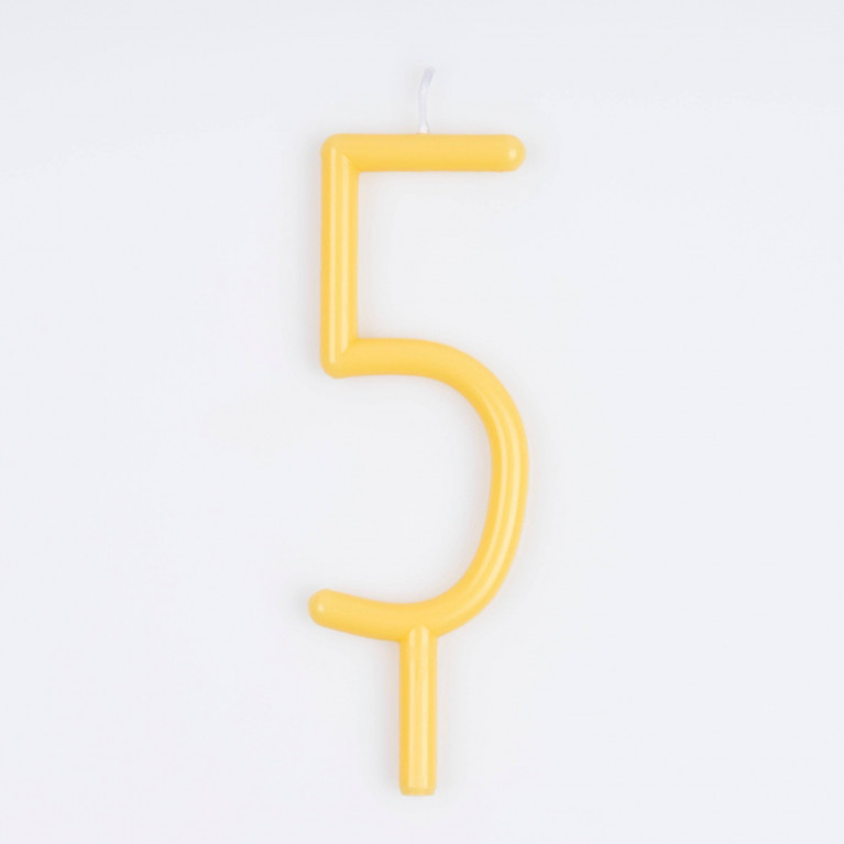 Свеча-цифра тонкая "5"