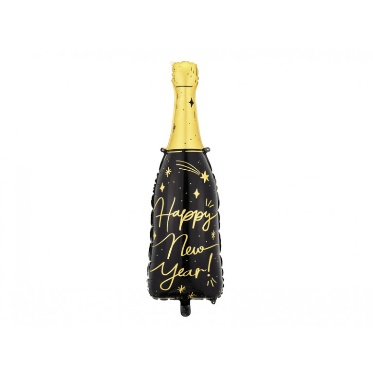 Шар бутылка "Happy New Year" черный, 39x98 см