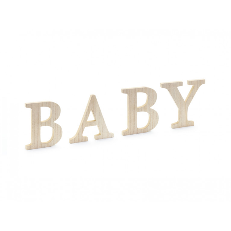 Деревянные буквы "BABY", высота 19.5 см