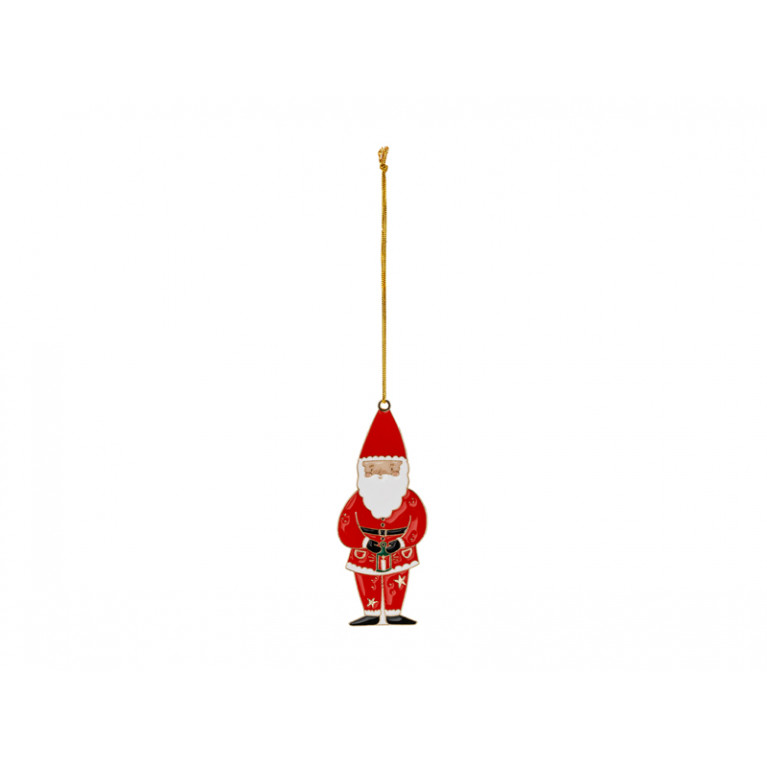 Ёлочная игрушка "Санта" металл, 10x4 см