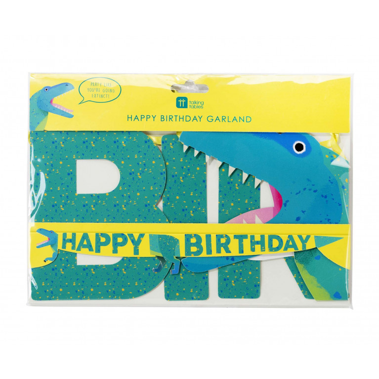 Гирлянда Happy Birthday "Динозавры", 2.5м