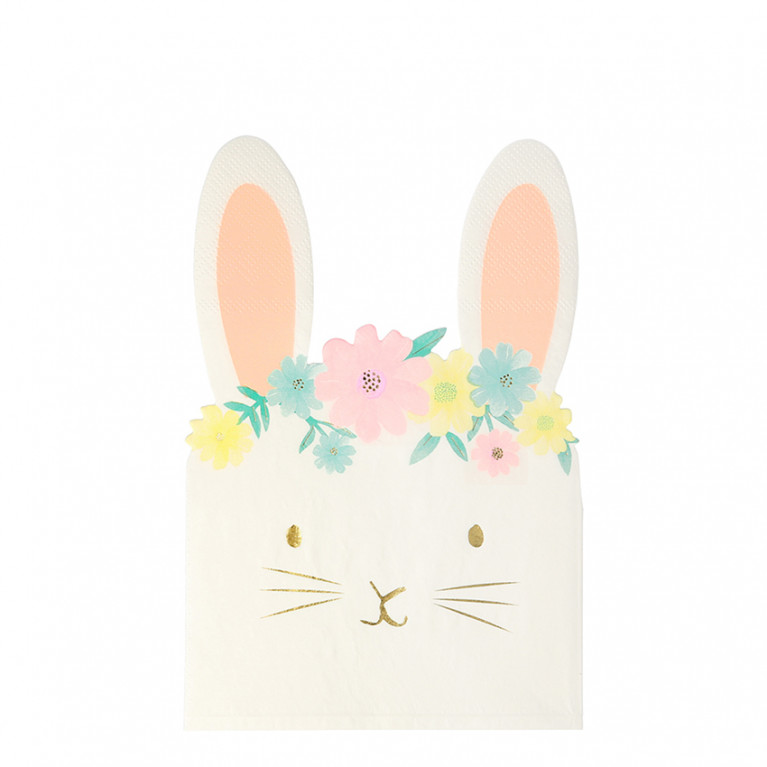Салфетки "Кролик с цветами", 16шт.