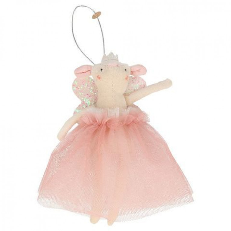 Ёлочное украшение "Розовая мышка-фея"