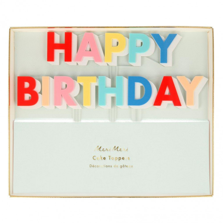 Топпер для торта "Happy Birthday", акриловый