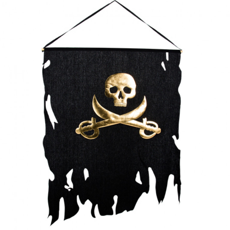 Флаг "Пират" черный, 58х77см