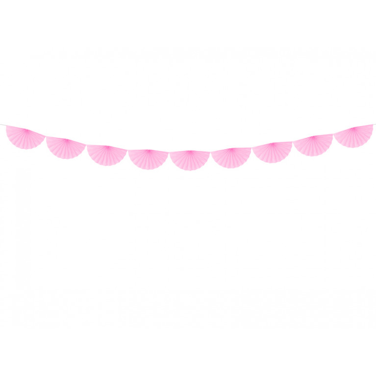 Гирлянда из вееров светло-розовая, 30см, 3м