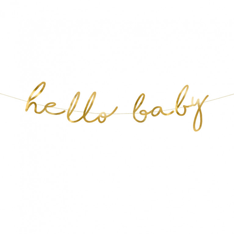 Гирлянда "Hello Baby" золотая, 18x70см