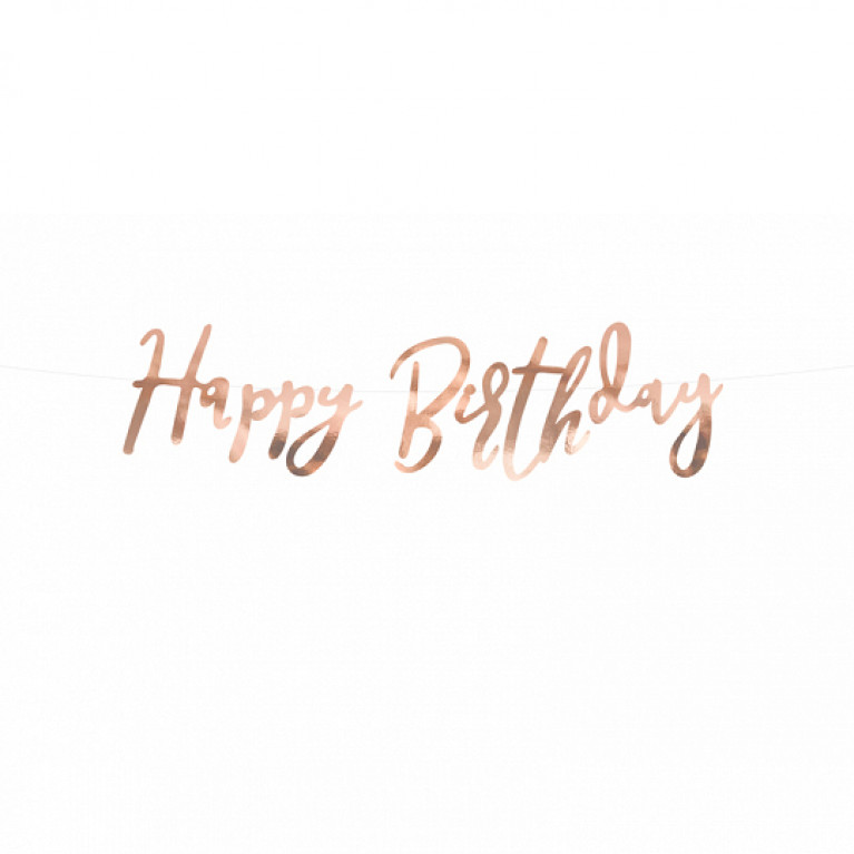 Гирлянда "Happy Birthday", розовое золото, 16.5x62см