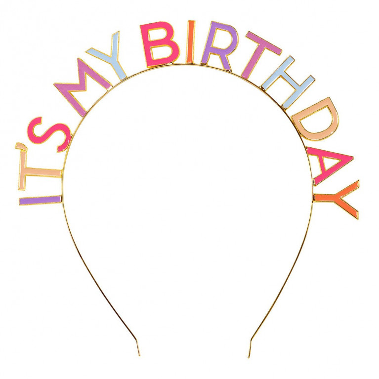 Ободок с надписью "It's My Birthday" розовый